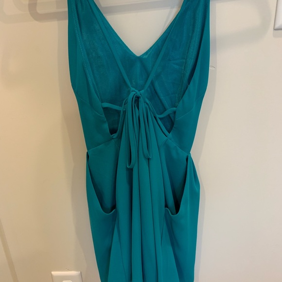 strappy back teal romper - Picture 2 of 2